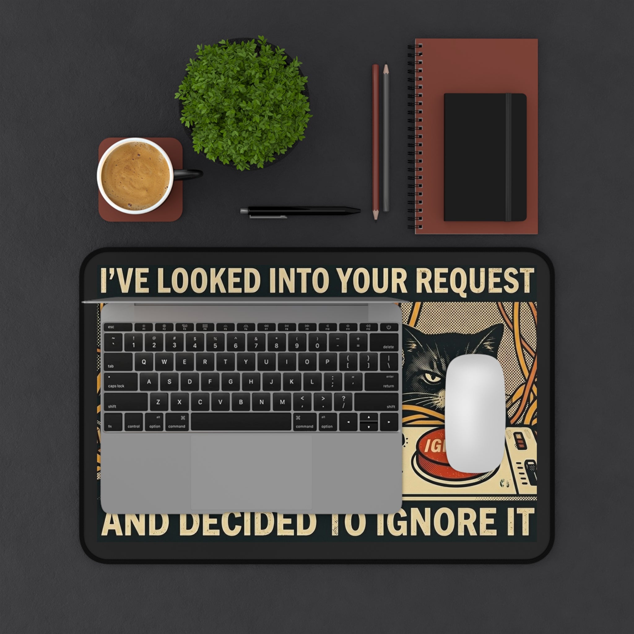 The "Request Denied" Mini Desk Mat — Compact 12x18 Keyboard Pad