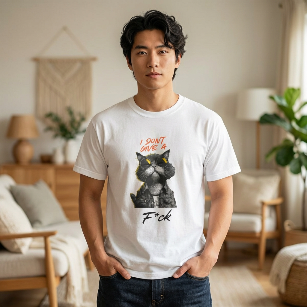 The "Zero Given" Heavyweight Tee — Minimalist Feline Statement Shirt