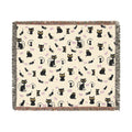 The "Pixel Paws" Coquette Woven Throw — Retro-Chic Cotton Art