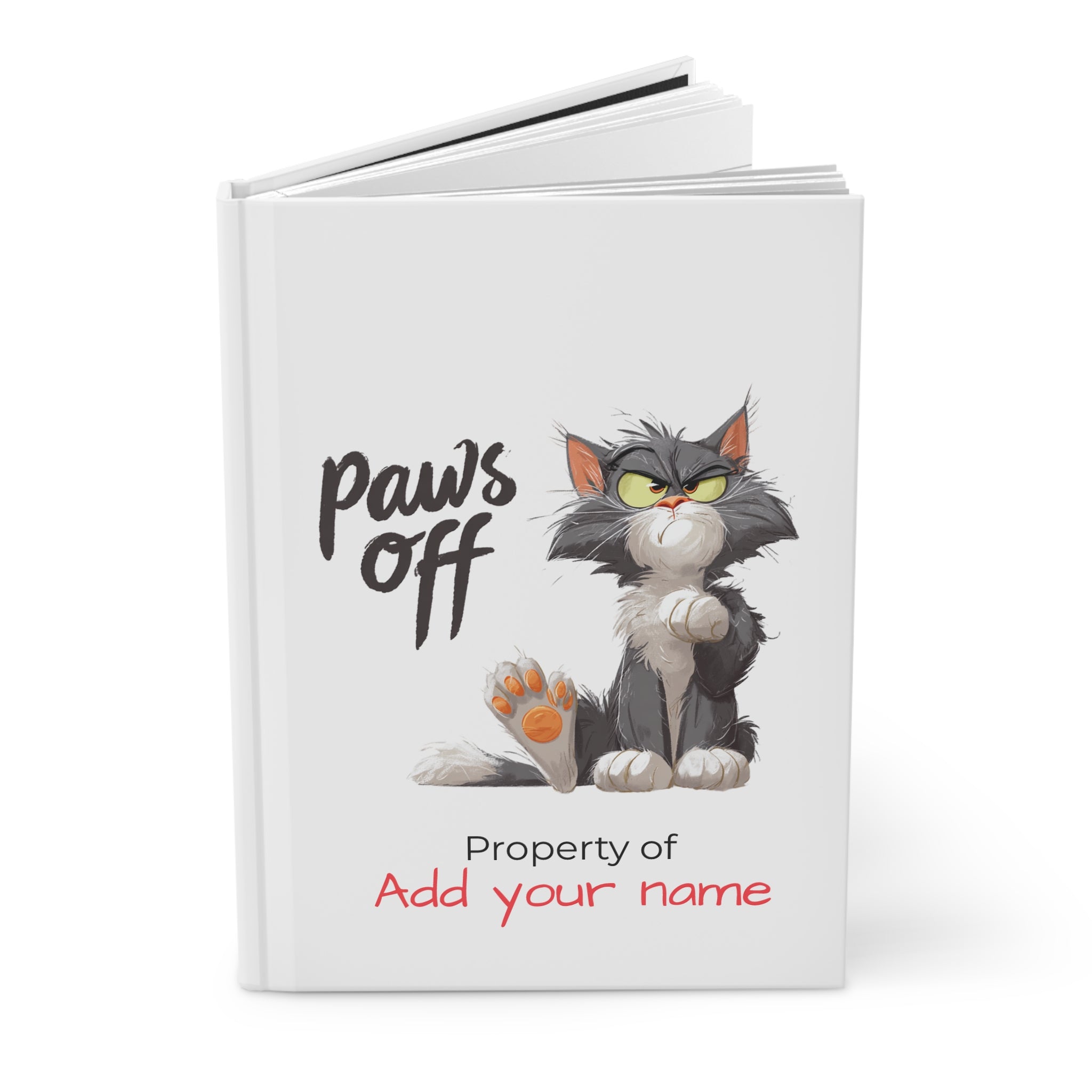 The "Paws Off" Personalized Journal — Alabaster White Edition