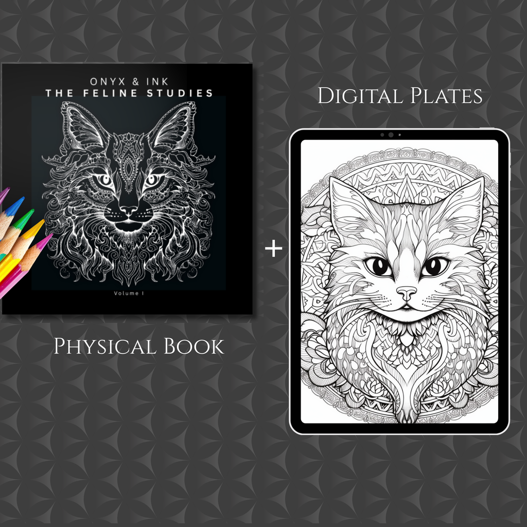 The Feline Studies: Ultimate Cat Mandala Coloring Bundle | Onyx & Ink