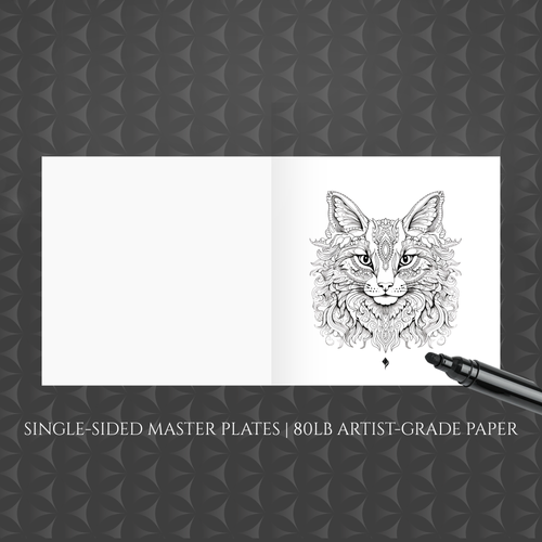 ONYX & INK: THE FELINE STUDIES (VOL I) - BOUTIQUE ADULT COLORING BOOK